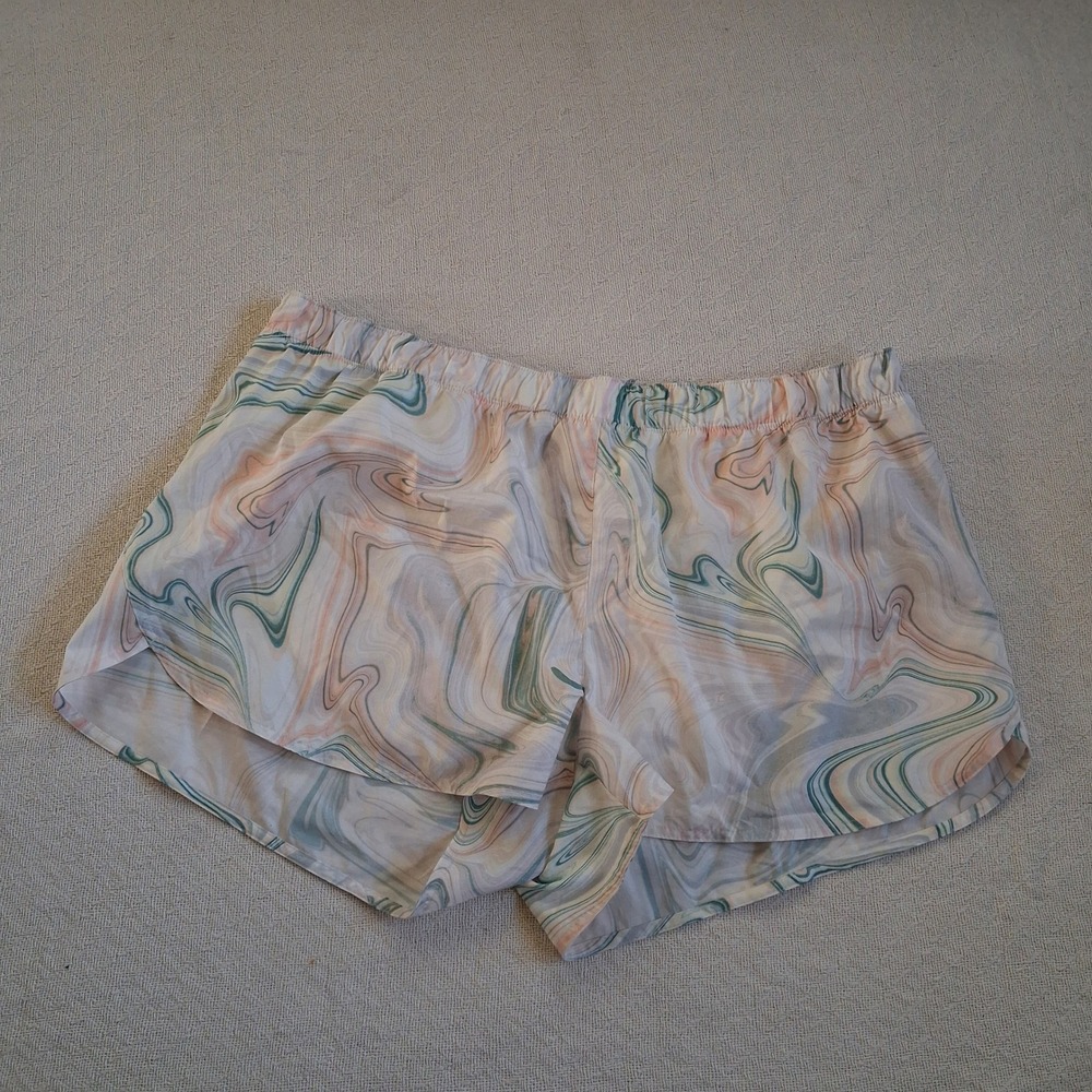 old navy stretch tech quick dry shorts xxl swirl pop athleisure pastel